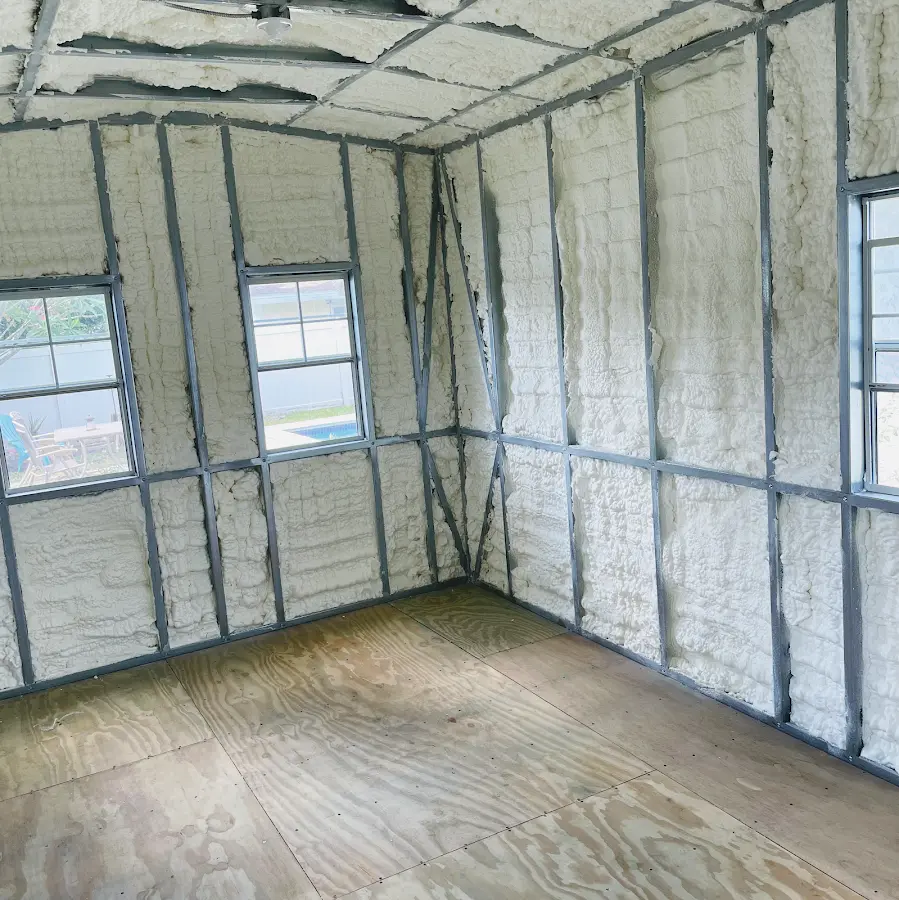 Closed-cell spray foam insulation applied to wall cavities in a residential project in Scottsdale